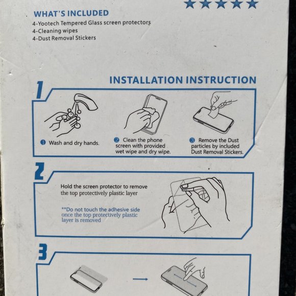 Yootech iPhone 12/12 Pro Tempered Glass Screen Protector 4 Pack - Picture 5 of 7